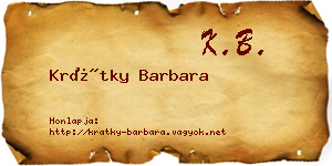 Krátky Barbara névjegykártya